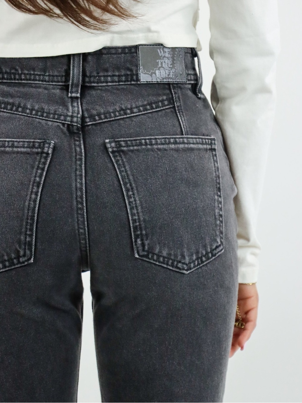 Free People We The Free Xena High Rise Slim Straight Jeans 29 Dark Fairy NWOT
